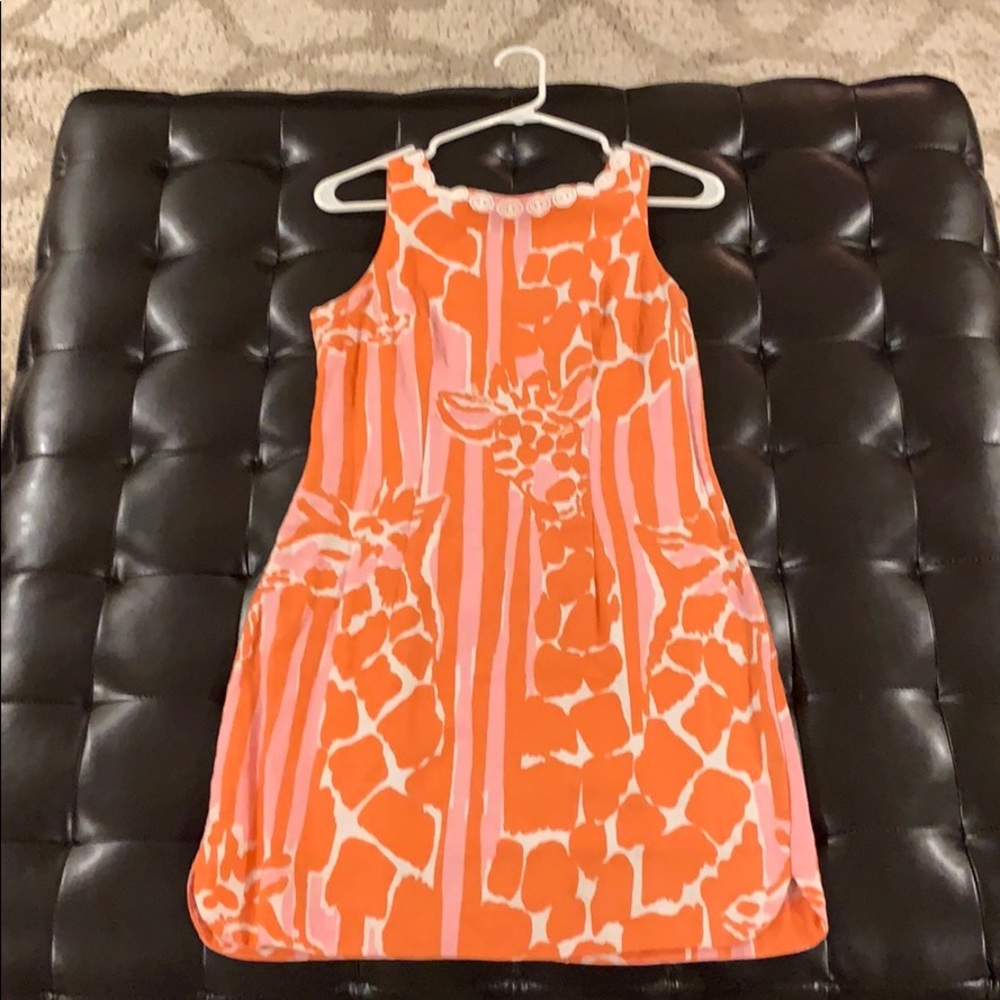 Shift dress in giraffe print